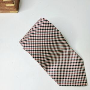 Brooks Brothers Diagonal Gingham Check Print Made in USA Silk Tie
